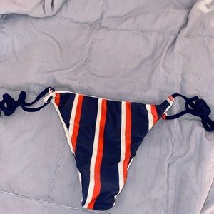 zaful stripe cheeky bikini bottom